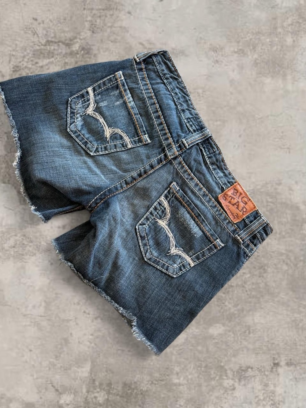 Big Star Blue Frayed Hem Denim Shorts - Picture 4 of 8